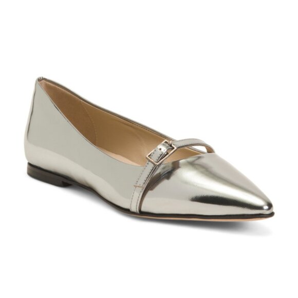 THEORY Made In Italy Leather Mary Jane Flats - Picture 1 of 3